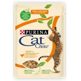 Влажный корм Cat Chow Adult курица + кабачки в желе для кошек, 85г.