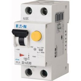 Eaton Выключатель авт. диф. тока 1п+N 2мод. C 16А 30мА тип Ac 4.5кА Pfl4-16/1N/C/003 Eaton 293298