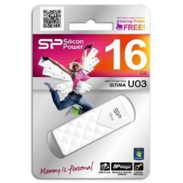 Внешний накопитель 16GB USB Drive <USB 2.0> Silicon Power Ultima U3 White SP016GBUF2U03V1W