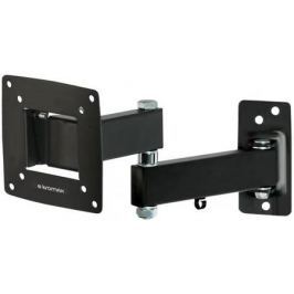 Кронштейн Kromax Optima-104 черный 10"-28" настенный от стены 68.5-322мм наклон +5°/-12° VESA 100х100мм до 25кг