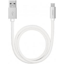 Кабель microUSB 1.2м Deppa Leather круглый белый 72269