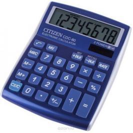 Калькулятор настольный 8 разр. 2-е питание TAX MU синий, разм. 135х108х24 мм
